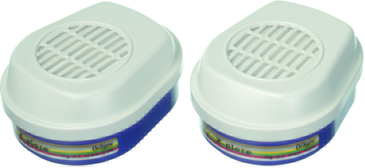 Aktivkulfilter, ABEK/HG/P3D, 2 stk