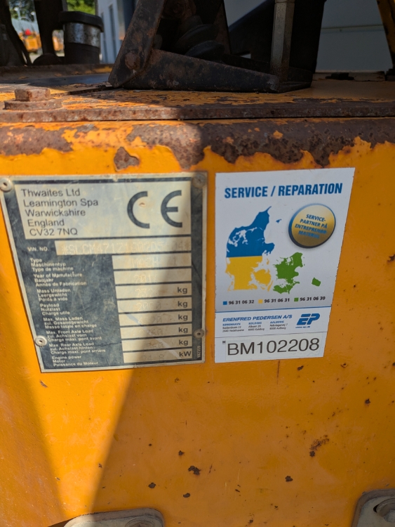 Thwaites 2 Tonne hi/sw, Brugt dumper