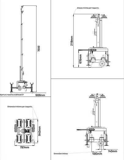 Towerloop Mobilt Lystårn - 4 x 240W LED