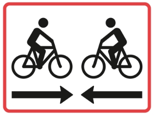 Undertavle UB11.2, Dobbeltrettet cykelsti
