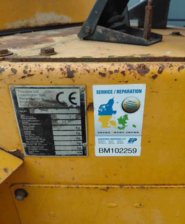 Thwaites 3 Tonne m/dr. højtip, Brugt dumper