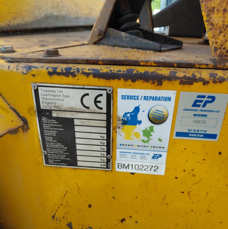 Thwaites 2 Tonne m/drejelig højtip, Brugt dumper