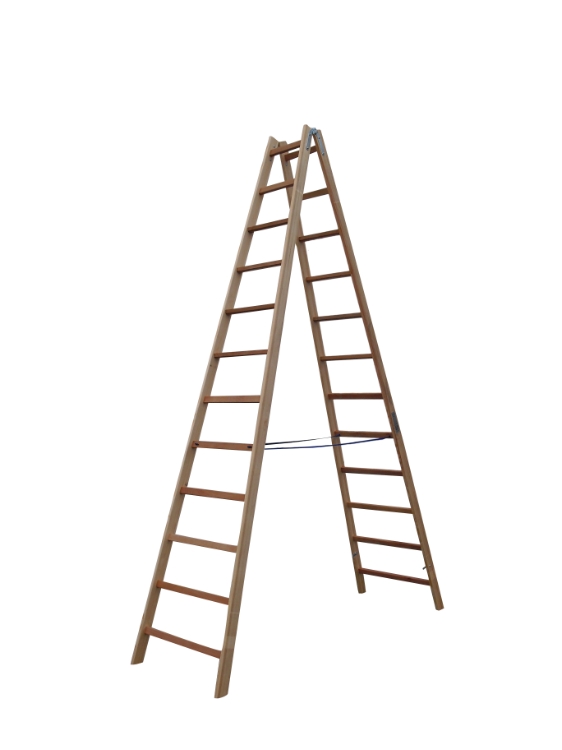 Træstige, 2,76 m / 2x10 trin