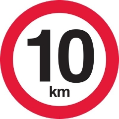 Forbudstavle C55, 10 km