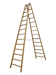 Træstige, 3,87 m / 2x14 trin